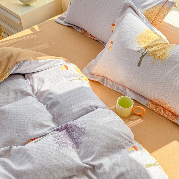 91家纺网 家纺一手货源 找家纺 铭浩 2025新款纯棉棉加厚磨毛升级喷气面料全棉四件套三件套意韵东方