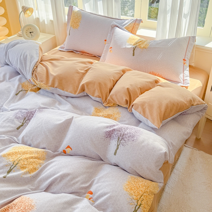 91家纺网 家纺一手货源 找家纺 铭浩 2025新款纯棉棉加厚磨毛升级喷气面料全棉四件套三件套意韵东方