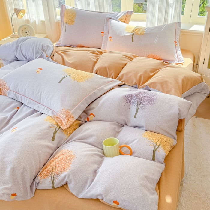 91家纺网 家纺一手货源 找家纺 铭浩 2025新款纯棉棉加厚磨毛升级喷气面料全棉四件套三件套意韵东方