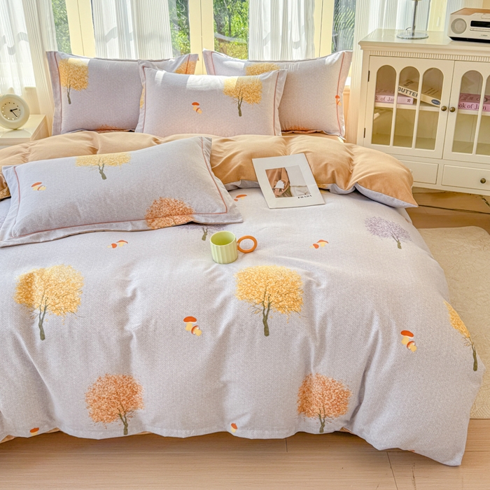 91家纺网 家纺一手货源 找家纺 铭浩 2025新款纯棉棉加厚磨毛升级喷气面料全棉四件套三件套意韵东方