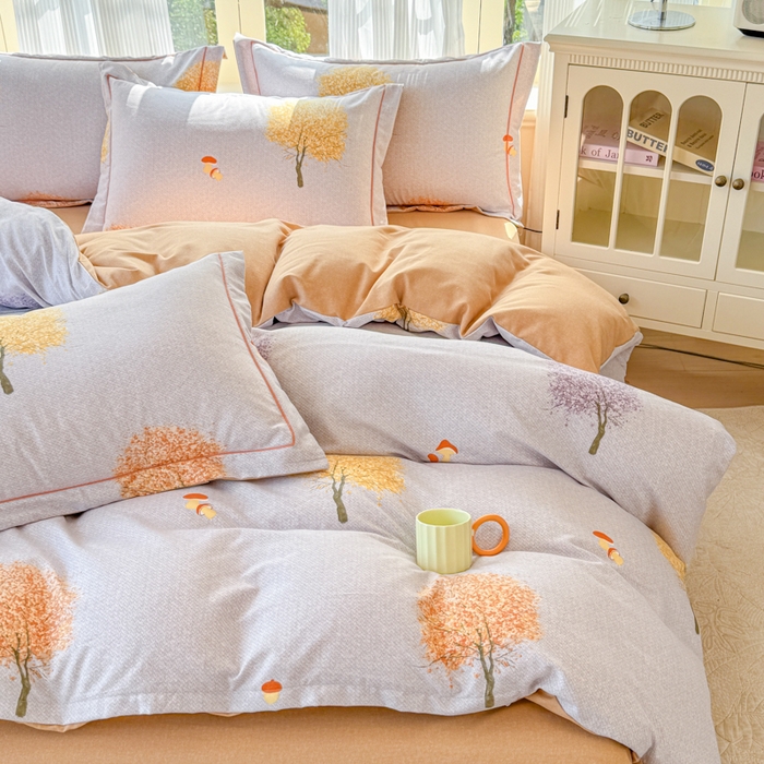 91家纺网 家纺一手货源 找家纺 铭浩 2025新款纯棉棉加厚磨毛升级喷气面料全棉四件套三件套意韵东方