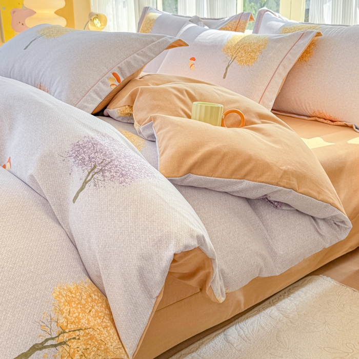 91家纺网 家纺一手货源 找家纺 铭浩 2025新款纯棉棉加厚磨毛升级喷气面料全棉四件套三件套意韵东方