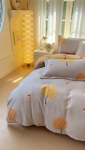 91家纺网 家纺一手货源 找家纺 铭浩 2025新款纯棉棉加厚磨毛升级喷气面料全棉四件套三件套意韵东方