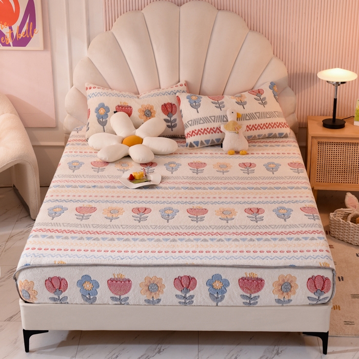 慕梵家居2025新款雪花绒床笠 波西米亚