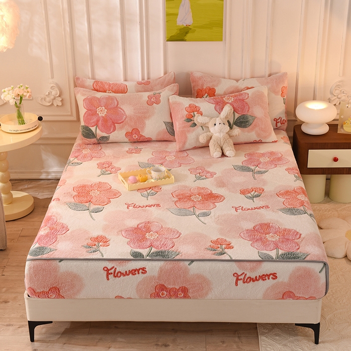 慕梵家居2025新款雪花绒床笠 繁花似锦