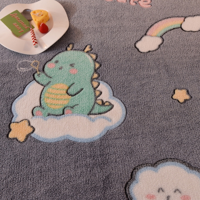 91家纺网 家纺一手货源 找家纺 慕梵家居2025新款雪花绒床笠 小恐龙