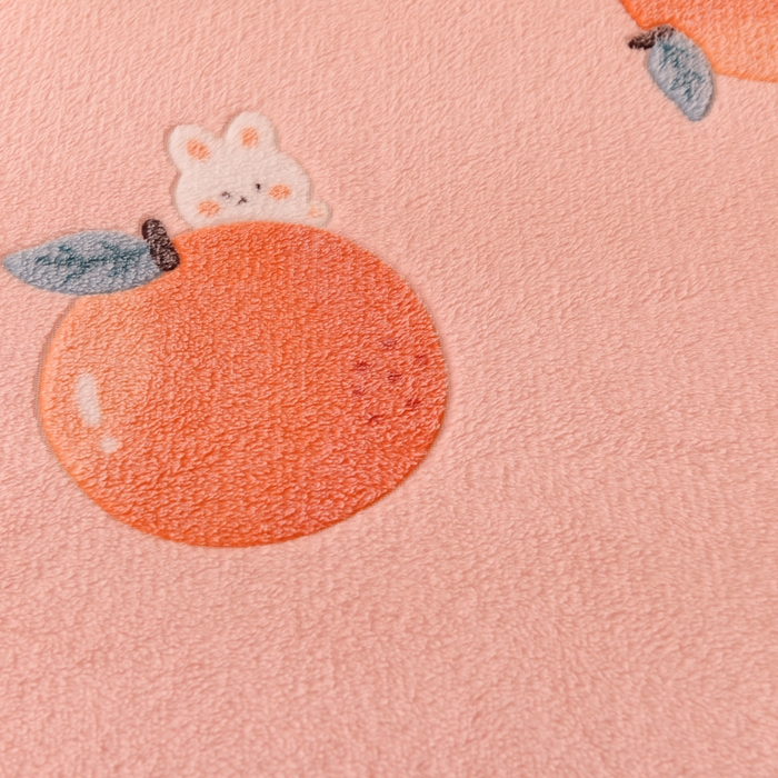 91家纺网 家纺一手货源 找家纺 慕梵家居2025新款雪花绒床笠 心想事橙