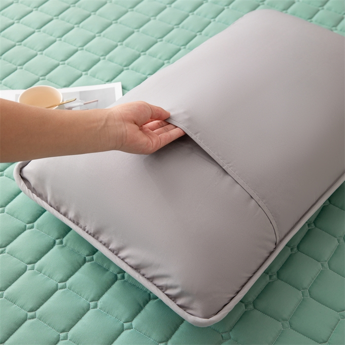 91家纺网 家纺一手货源 找家纺 拾小柒 2025新款A类原棉大豆纤维加厚床褥子床垫保护垫床笠款 潭水绿