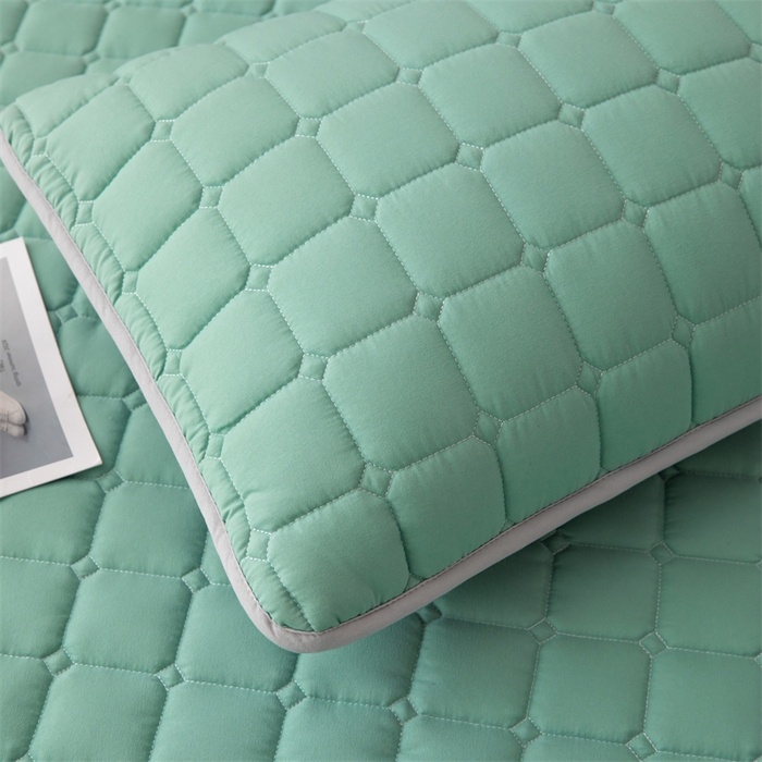 91家纺网 家纺一手货源 找家纺 拾小柒 2025新款A类原棉大豆纤维加厚床褥子床垫保护垫床笠款 潭水绿