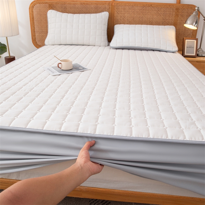 91家纺网 家纺一手货源 找家纺 拾小柒 2025新款A类原棉大豆纤维加厚床褥子床垫保护垫床笠款 象牙白