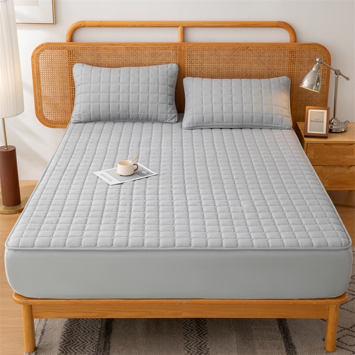 拾小柒 2025新款A类原棉大豆纤维加厚床褥子床垫保护垫床笠款 落日灰