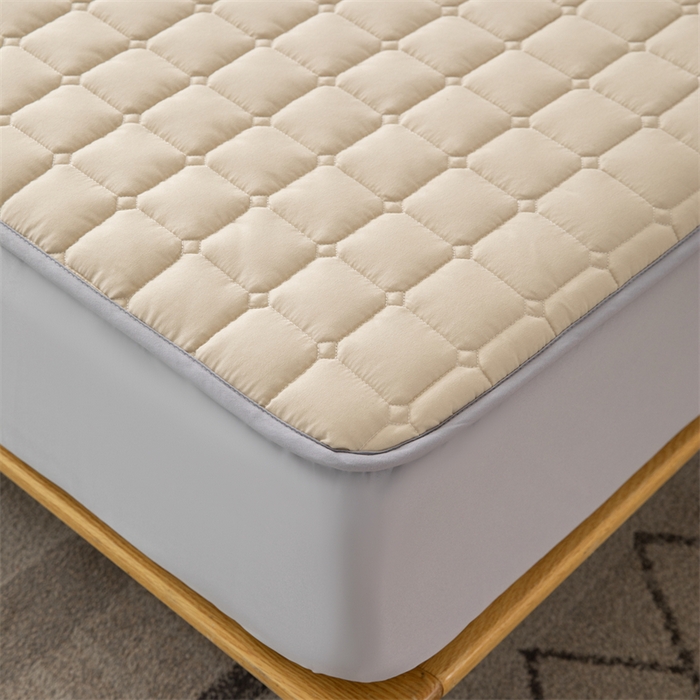 91家纺网 家纺一手货源 找家纺 拾小柒 2025新款A类原棉大豆纤维加厚床褥子床垫保护垫床笠款 浅咖色