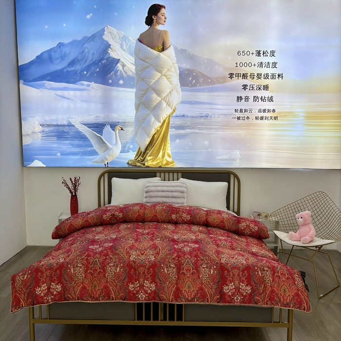91家纺网 家纺一手货源 找家纺 太阳羽家纺 2025新款莱赛丝印花被加厚保暖被 龙凤呈祥