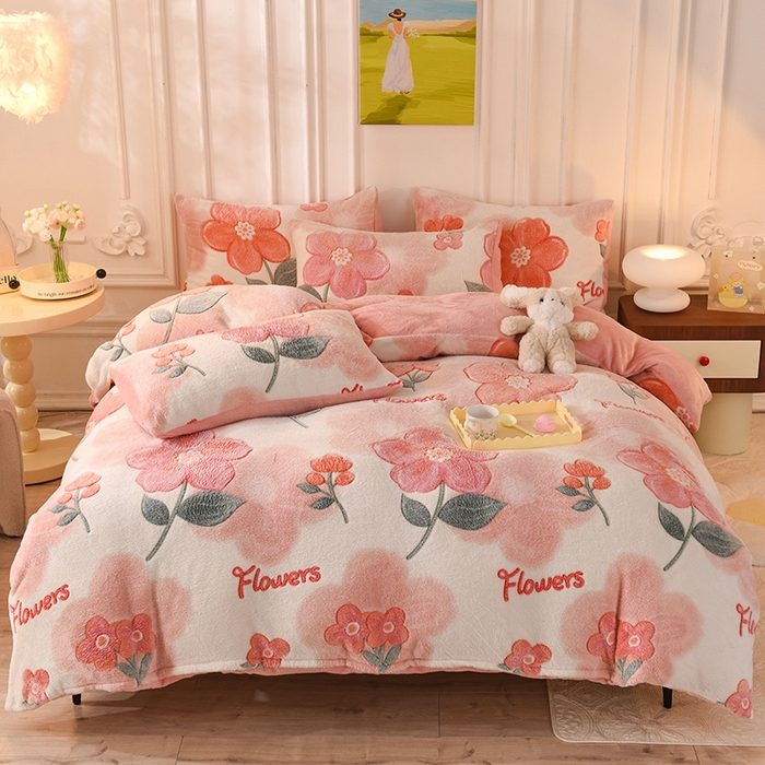 慕梵家居2025新款雪花绒被套 繁花似锦