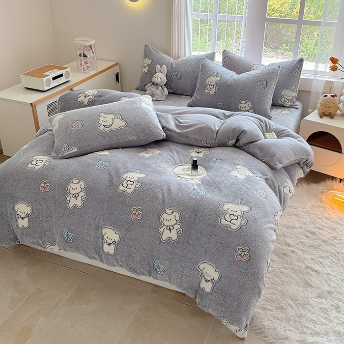 91家纺网 家纺一手货源 找家纺 慕梵家居2025新款雪花绒被套 汪汪旋风