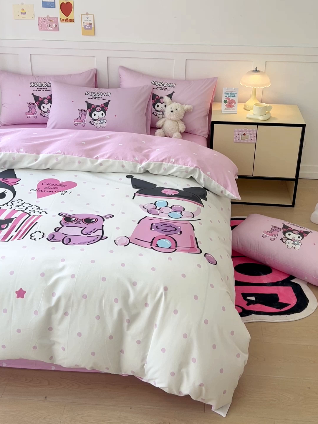 91家纺网 家纺一手货源 找家纺 （总）玉元坊 2025新款大版三丽鸥系列全棉纯棉床单纯棉床裙三四件套简约款