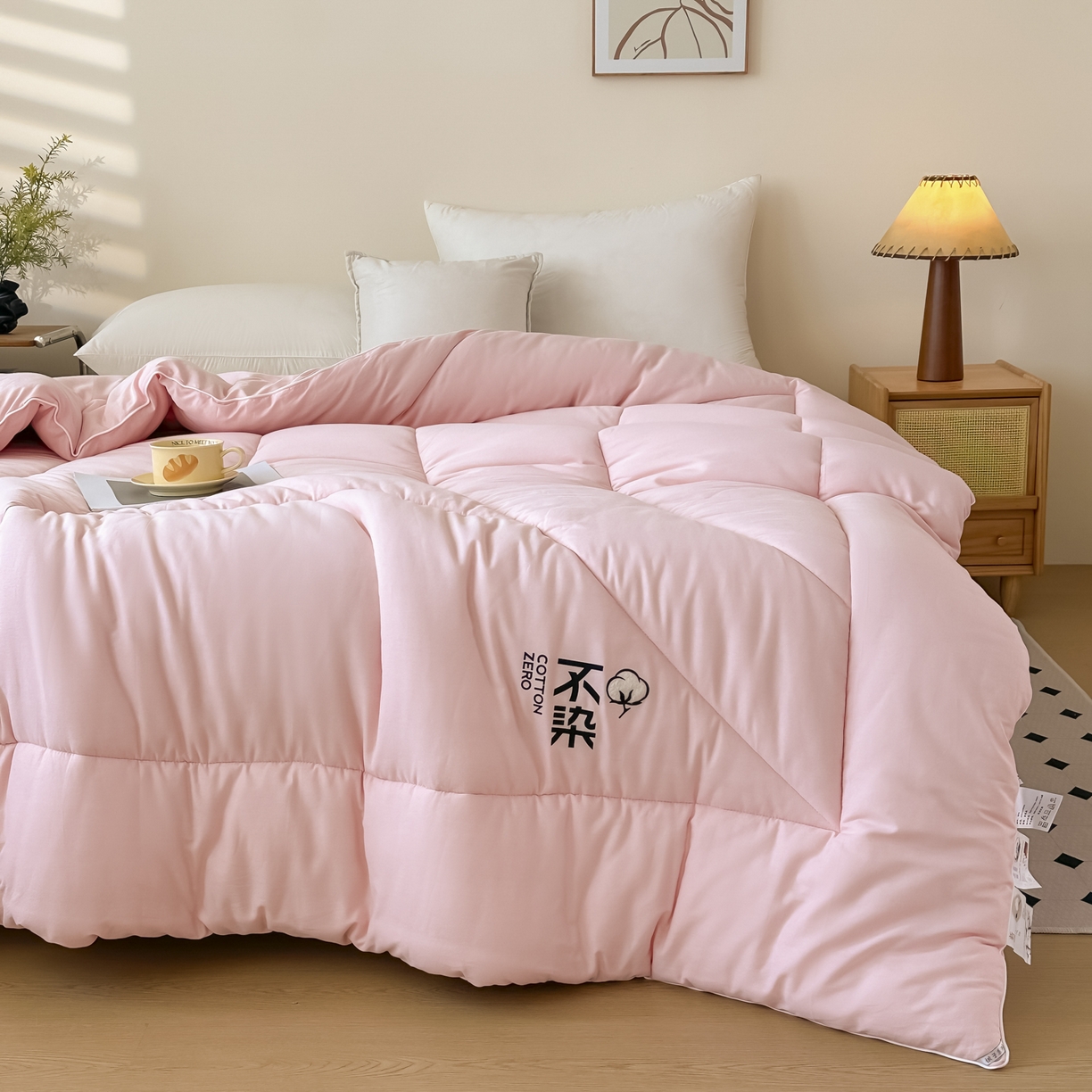 91家纺网 家纺一手货源 找家纺 尊妙被业2026新款全棉棉花被-云朵不染	 云朵不染-全棉粉