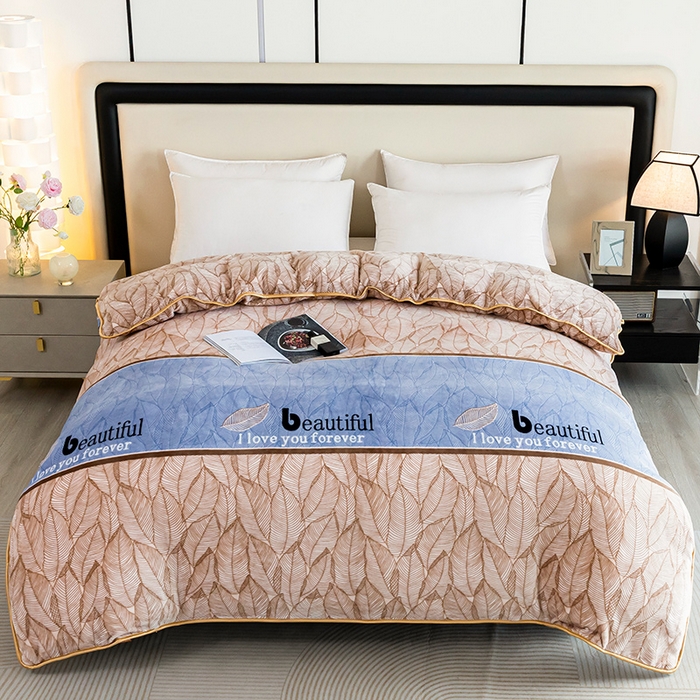 91家纺网 家纺一手货源 找家纺 （总）博兰蒂 2025新款床裙款高克重牛奶绒印花单被套