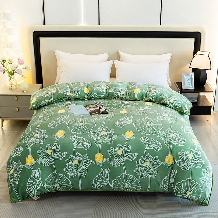 91家纺网 家纺一手货源 找家纺 （总）博兰蒂 2025新款床裙款高克重牛奶绒印花单被套