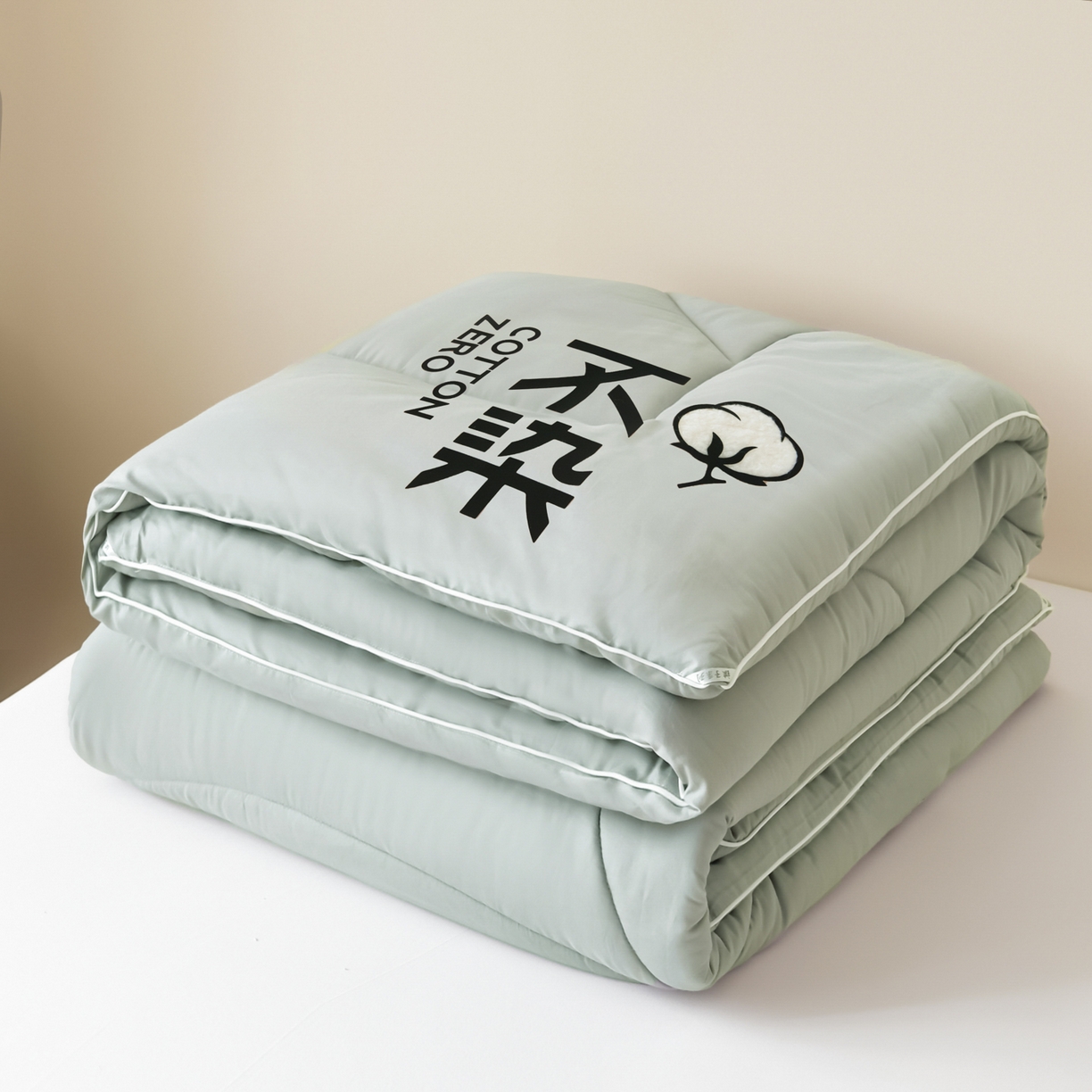 91家纺网 家纺一手货源 找家纺 尊妙被业2026新款全棉棉花被-云朵不染	 云朵不染-全棉绿