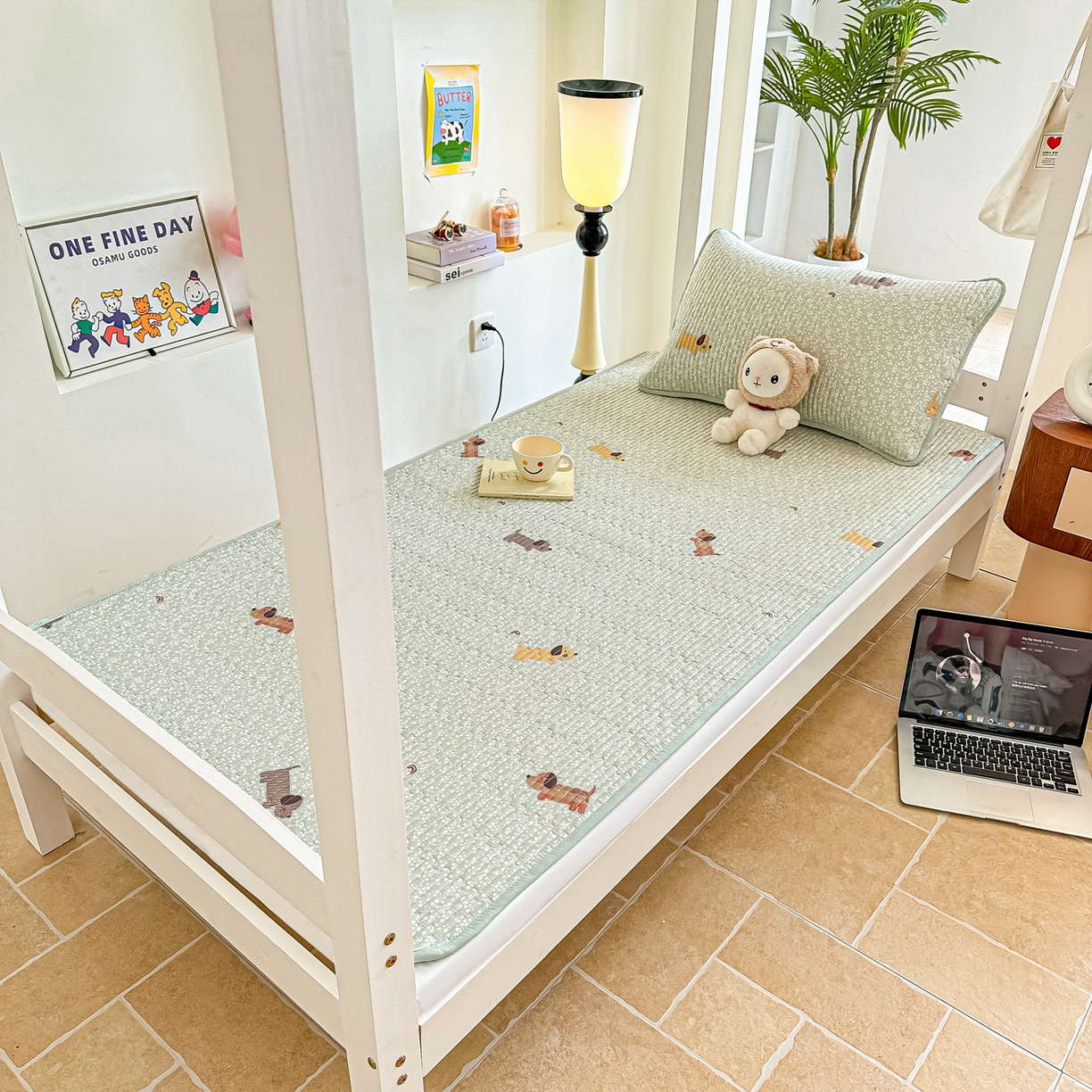 91家纺网 家纺一手货源 找家纺 恒尚居 2025新款A类全棉印花夹棉床盖四季款-系列一 【布丁狗】全棉-四季款