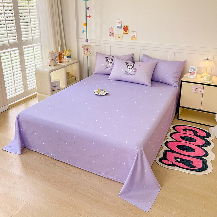 91家纺网 家纺一手货源 找家纺 玉元坊 2025新款大版三丽鸥系列全棉纯棉床单纯棉床裙三四件套简约款 糖果