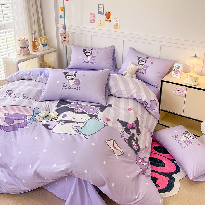 91家纺网 家纺一手货源 找家纺 玉元坊 2025新款大版三丽鸥系列全棉纯棉床单纯棉床裙三四件套简约款 糖果