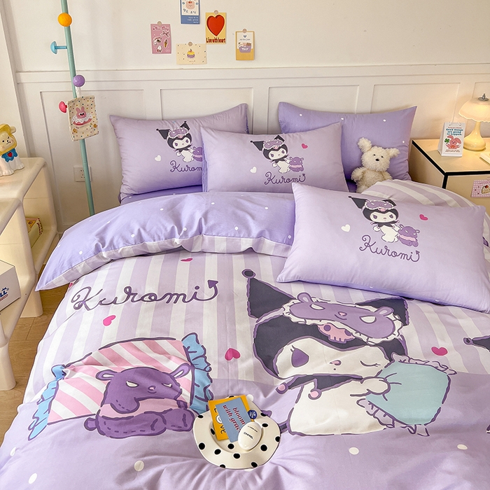 91家纺网 家纺一手货源 找家纺 玉元坊 2025新款大版三丽鸥系列全棉纯棉床单纯棉床裙三四件套简约款 糖果