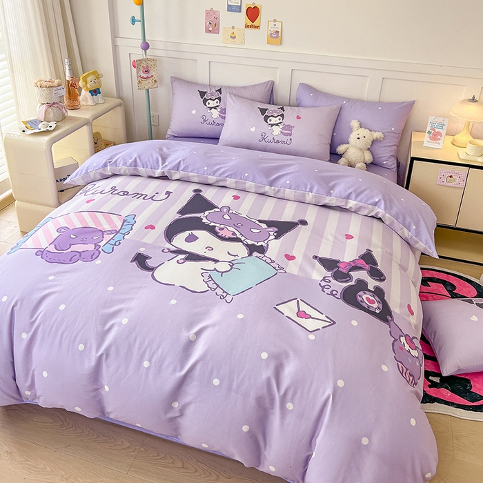 91家纺网 家纺一手货源 找家纺 玉元坊 2025新款大版三丽鸥系列全棉纯棉床单纯棉床裙三四件套简约款 糖果