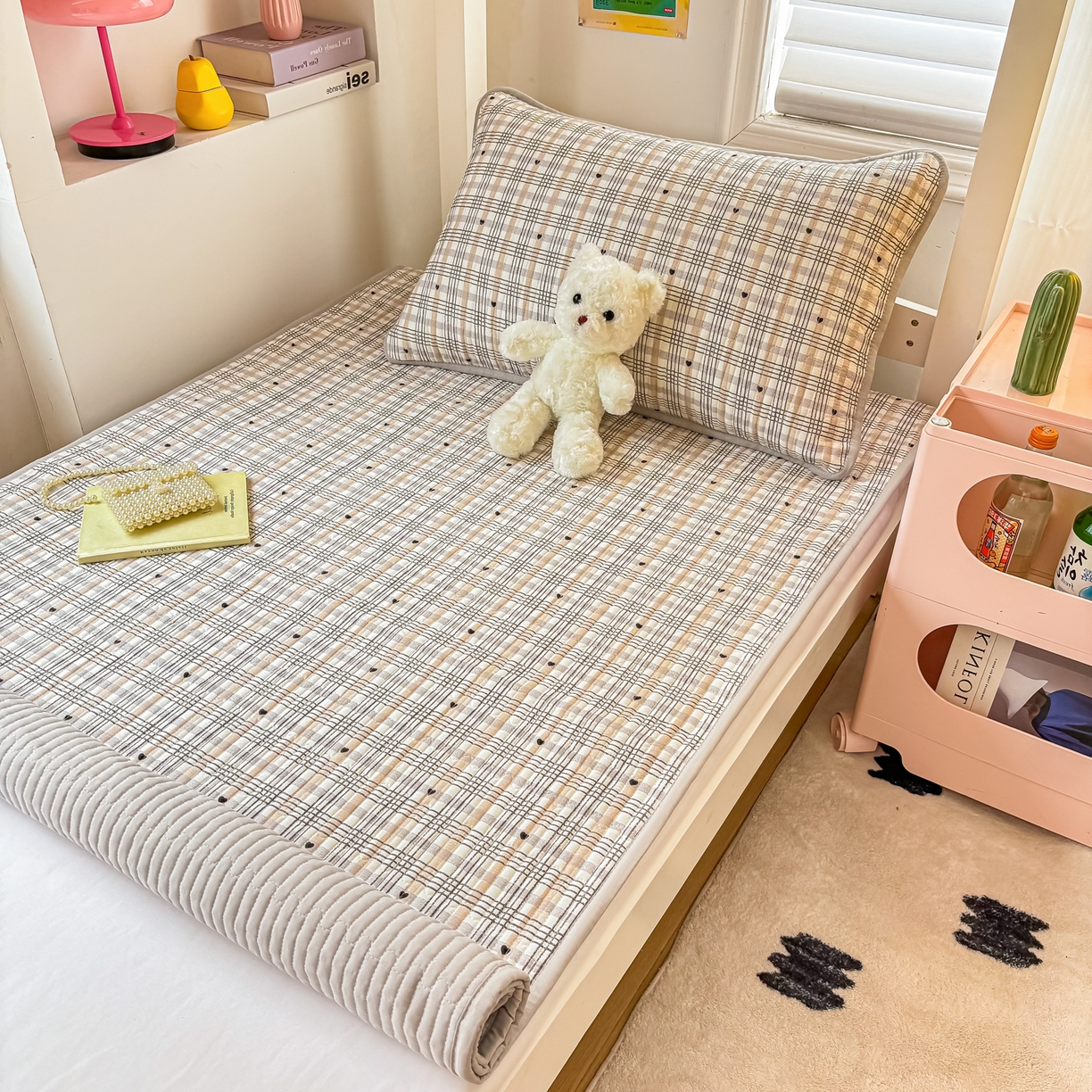 91家纺网 家纺一手货源 找家纺 恒尚居 2025新款A类全棉印花夹棉床盖四季款-系列一 【简格调】全棉-四季款