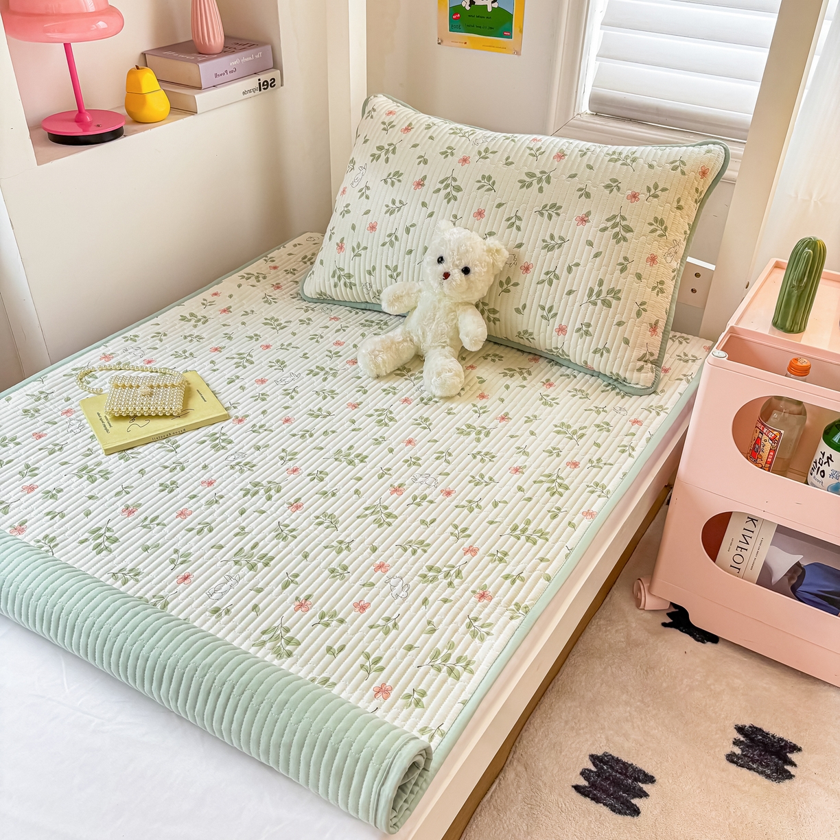 91家纺网 家纺一手货源 找家纺 恒尚居 2025新款A类全棉印花夹棉床盖四季款-系列一 【清新雅韵】全棉-四季款