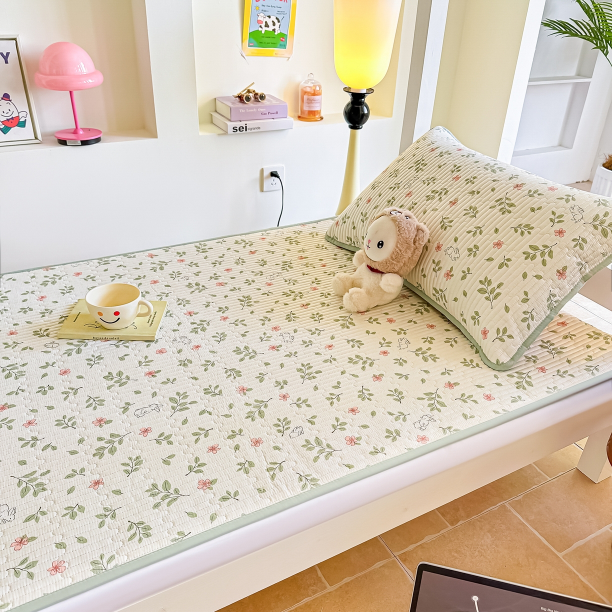 91家纺网 家纺一手货源 找家纺 恒尚居 2025新款A类全棉印花夹棉床盖四季款-系列一 【清新雅韵】全棉-四季款