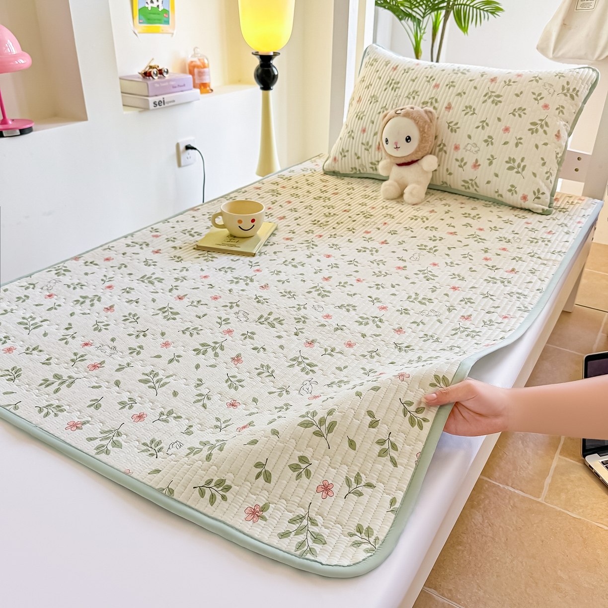 91家纺网 家纺一手货源 找家纺 恒尚居 2025新款A类全棉印花夹棉床盖四季款-系列一 【清新雅韵】全棉-四季款