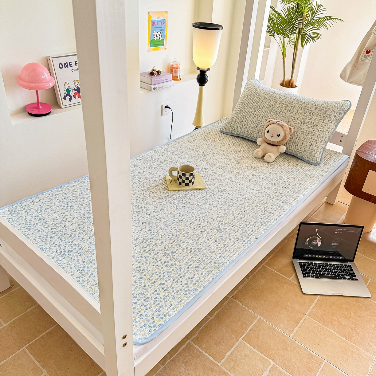 91家纺网 家纺一手货源 找家纺 恒尚居 2025新款A类全棉印花夹棉床盖四季款-系列一 【雪兰】全棉-四季款