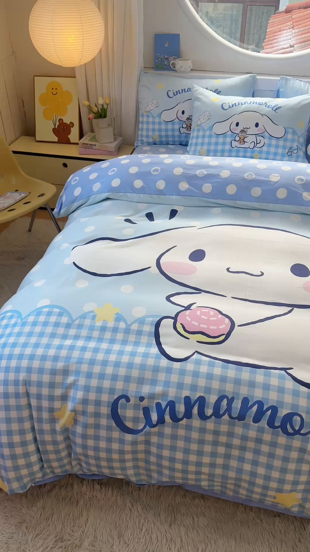 91家纺网 家纺一手货源 找家纺 玉元坊 2025新款大版三丽鸥系列全棉纯棉床单纯棉床裙三四件套简约款 奶芙玉桂狗