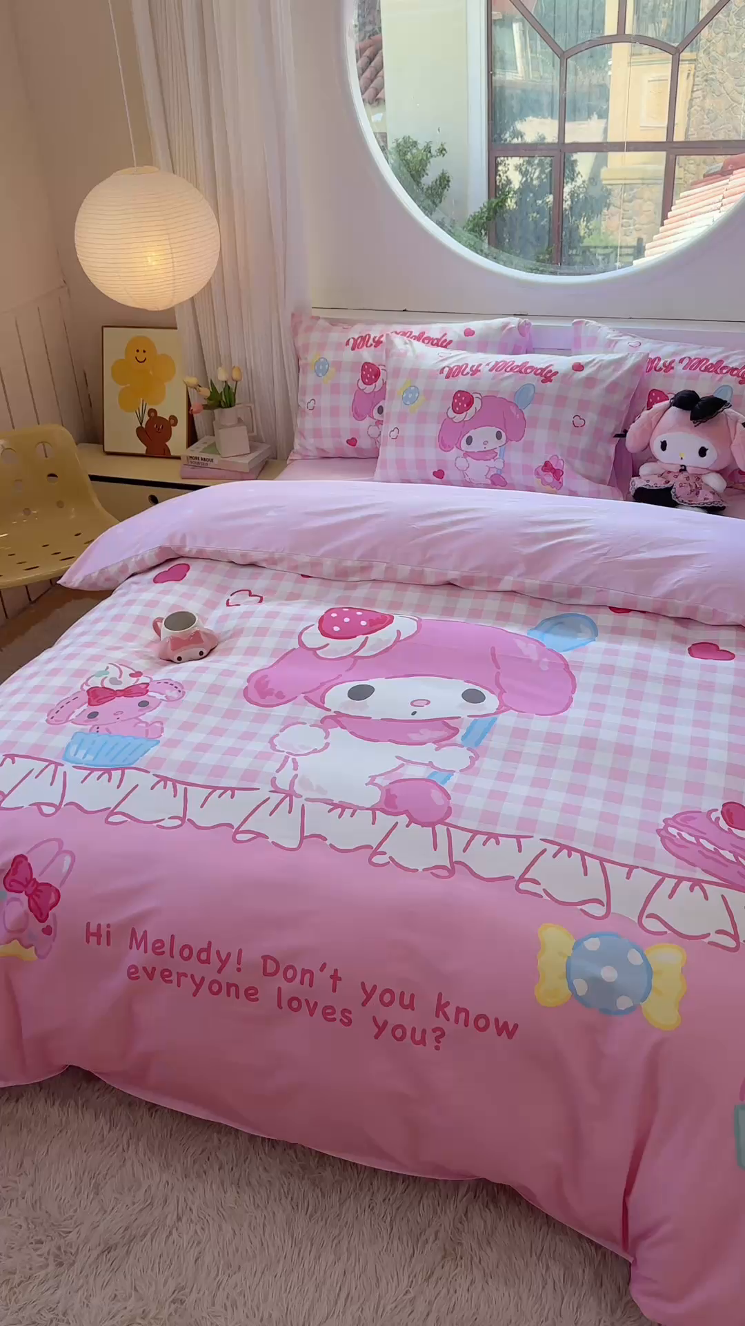 91家纺网 家纺一手货源 找家纺 玉元坊 2025新款大版三丽鸥系列全棉纯棉床单纯棉床裙三四件套简约款 星黛美乐蒂