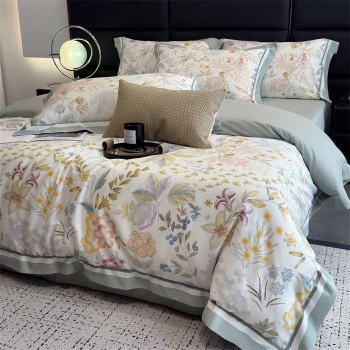 91家纺网 家纺一手货源 找家纺 （总）朵希曼 2025新款全棉贡缎大版数码印花系列