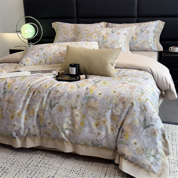 91家纺网 家纺一手货源 找家纺 （总）朵希曼 2025新款全棉贡缎大版数码印花系列