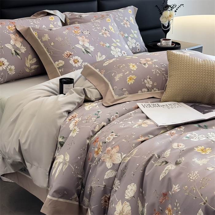 91家纺网 家纺一手货源 找家纺 （总）朵希曼 2025新款全棉贡缎大版数码印花系列