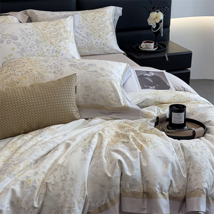 91家纺网 家纺一手货源 找家纺 朵希曼 2026新款全棉贡缎大版数码印花系列 春日