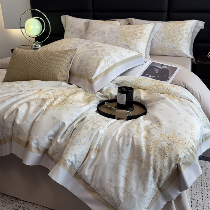 91家纺网 家纺一手货源 找家纺 朵希曼 2026新款全棉贡缎大版数码印花系列 春日