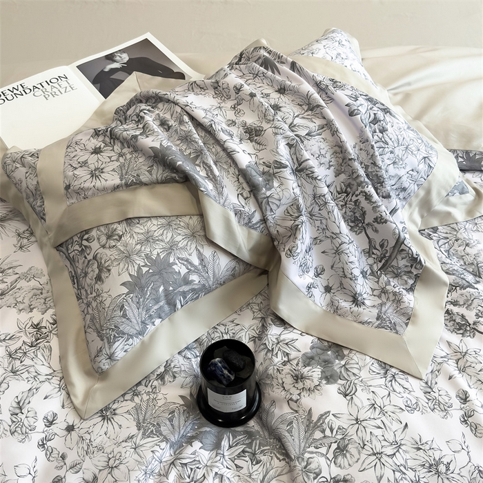 91家纺网 家纺一手货源 找家纺 朵希曼 2026新款全棉贡缎大版数码印花系列 馥韵