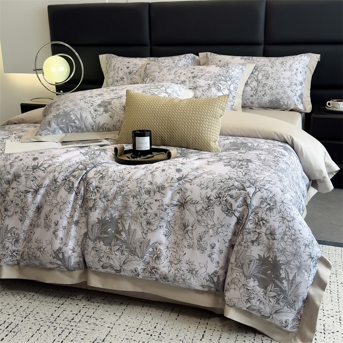 朵希曼 2026新款全棉贡缎大版数码印花系列 馥韵