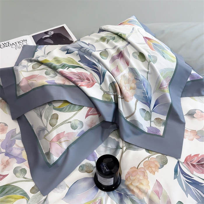 91家纺网 家纺一手货源 找家纺 朵希曼 2026新款全棉贡缎大版数码印花系列 盛夏