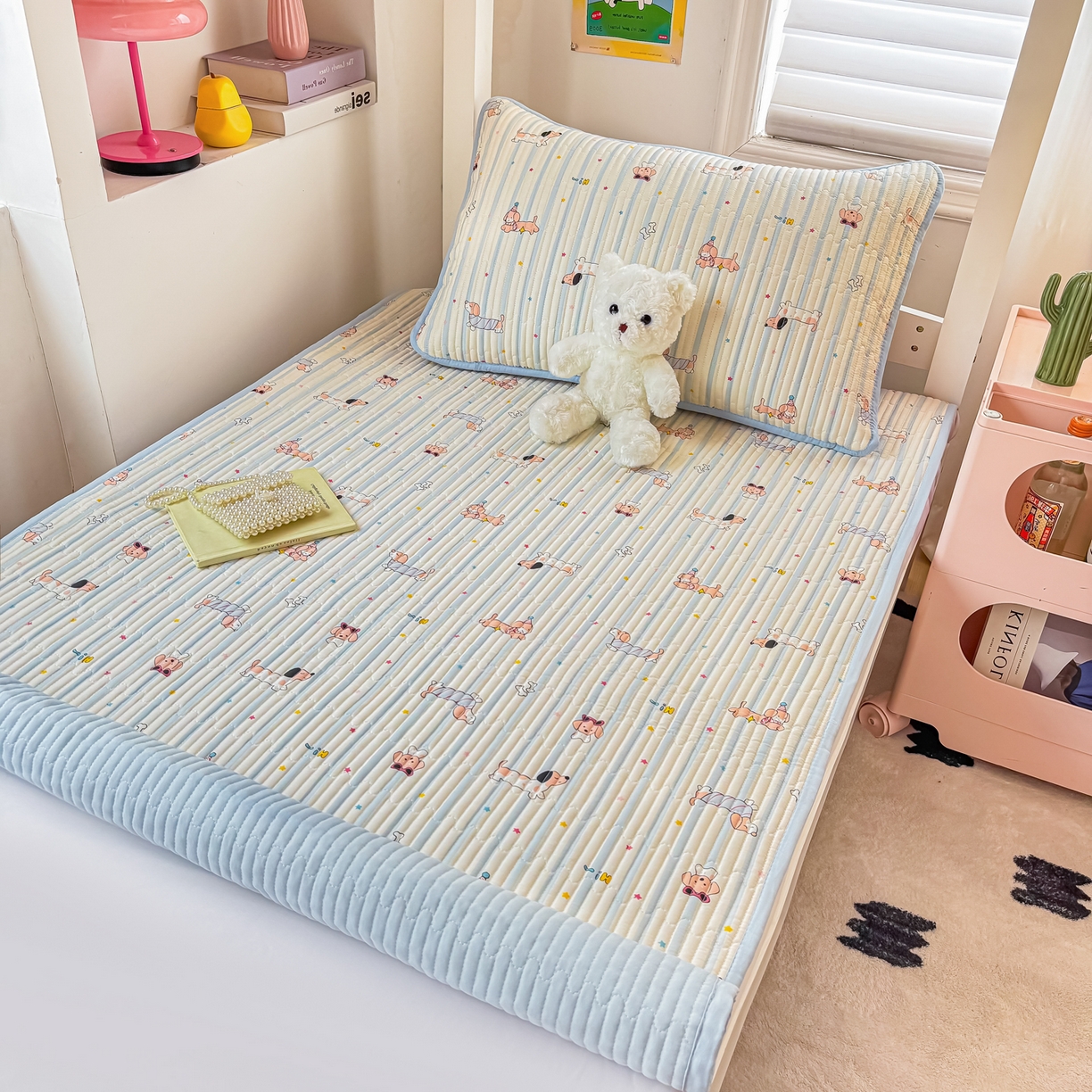 91家纺网 家纺一手货源 找家纺 恒尚居 2025新款A类全棉印花夹棉床盖四季款-系列二 【机灵旺仔】全棉-四季款