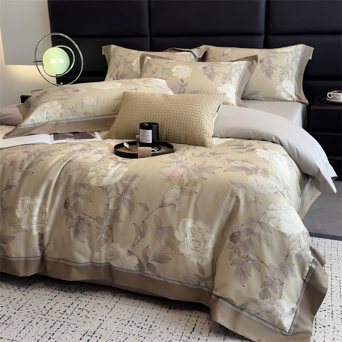 朵希曼 2026新款全棉贡缎大版数码印花系列 思绮