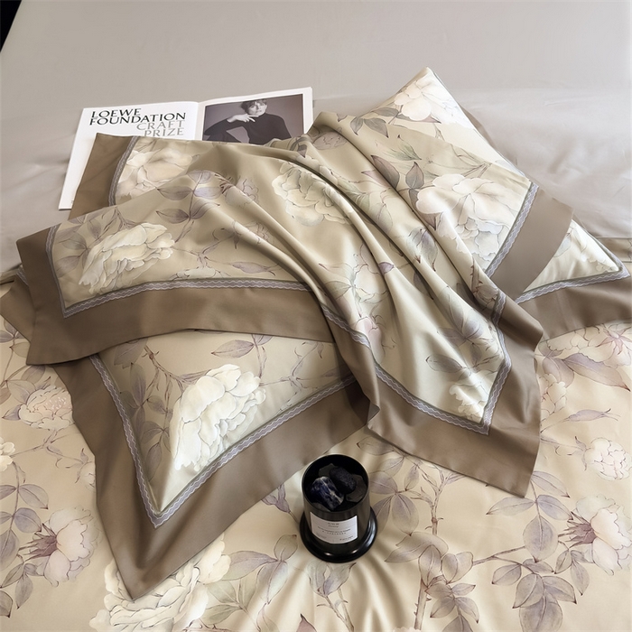 91家纺网 家纺一手货源 找家纺 朵希曼 2026新款全棉贡缎大版数码印花系列 思绮