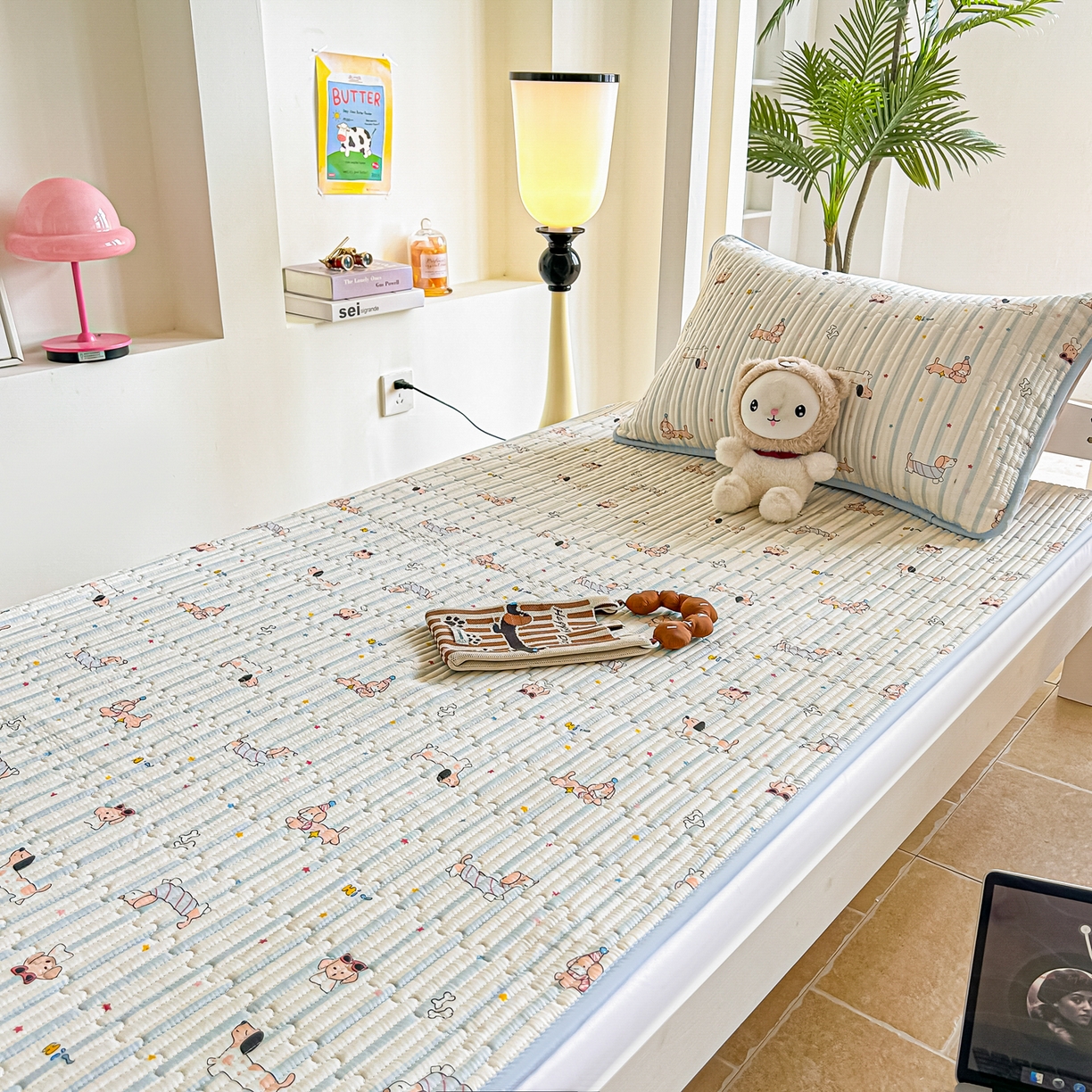 91家纺网 家纺一手货源 找家纺 恒尚居 2025新款A类全棉印花夹棉床盖四季款-系列二 【机灵旺仔】全棉-四季款