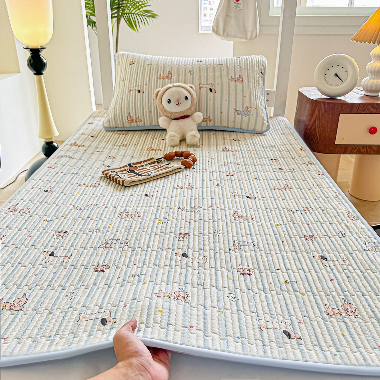 91家纺网 家纺一手货源 找家纺 恒尚居 2025新款A类全棉印花夹棉床盖四季款-系列二 【机灵旺仔】全棉-四季款