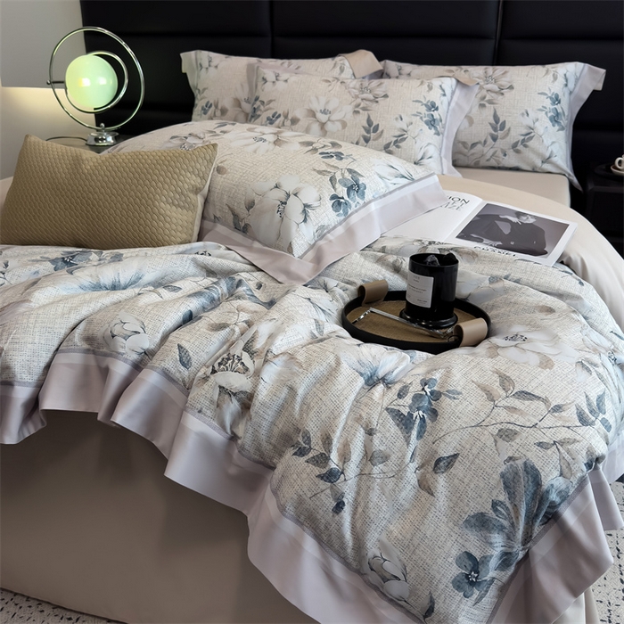 91家纺网 家纺一手货源 找家纺 朵希曼 2026新款全棉贡缎大版数码印花系列 颜玉